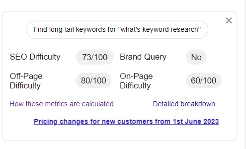 SEO Difficulty and other Insights {screenshot}