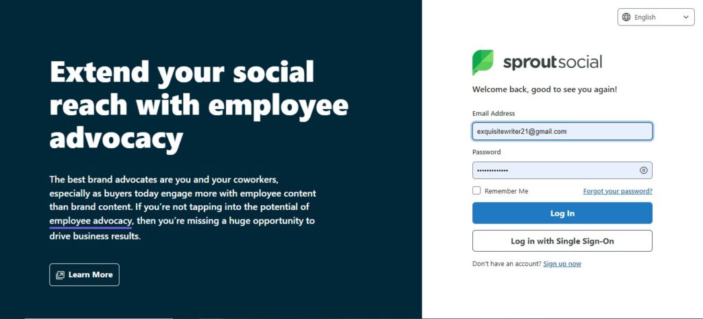 Sproutsocial Login {Screenshot}