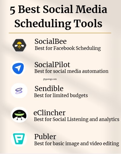 5 best social media scheduling tools (apps) today {Infographic}