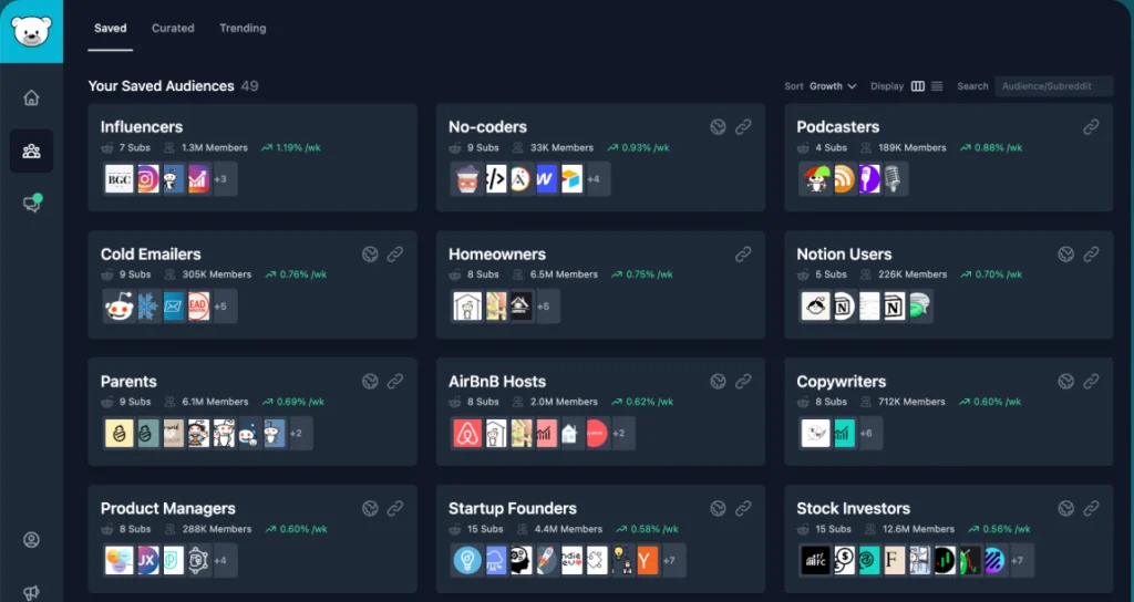 Screenshot of GummySearch Dashboard