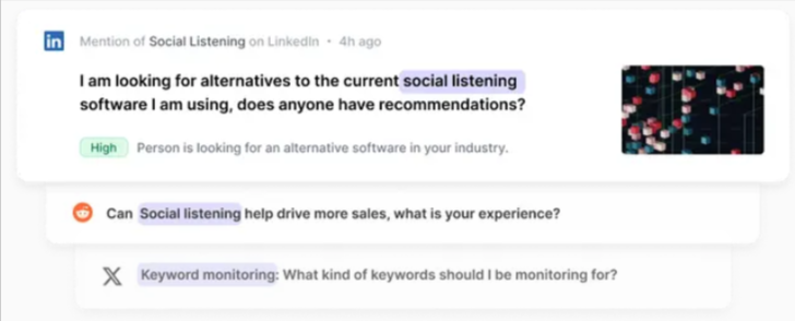 Screenshot of Octolens Mentions Alerts