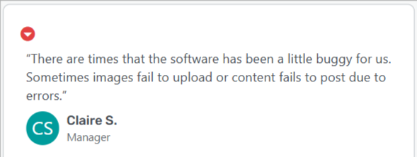 Hootsuite critical review on Getapp.com {Screenshot}
