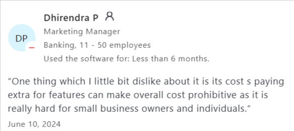 Sproutsocial critical review on Trustpilot {Screenshot}