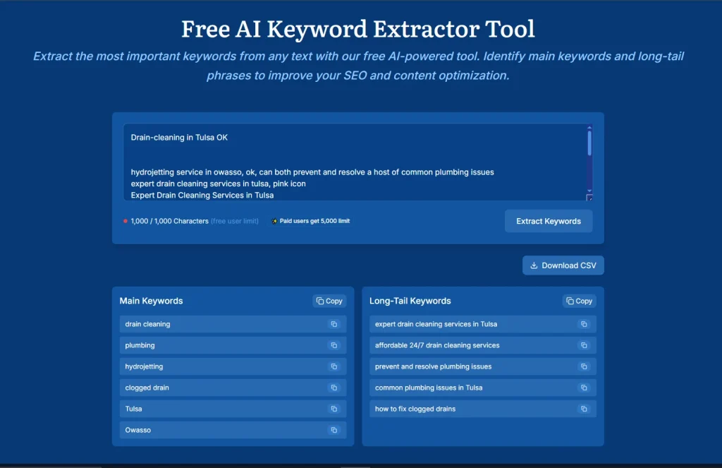 AnswerSocrates Keyword Extractor Output {Screenshot}