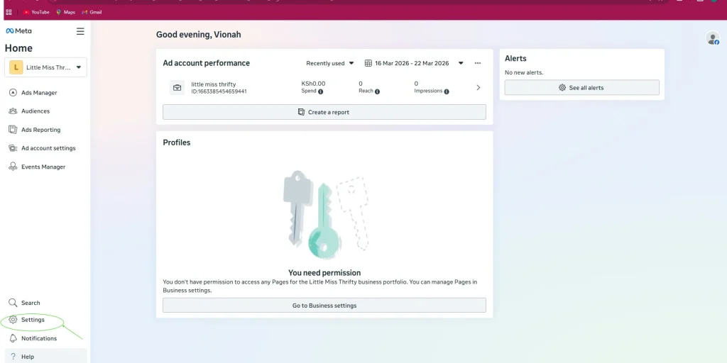 Screenshot 1 of Creating an Ad Account