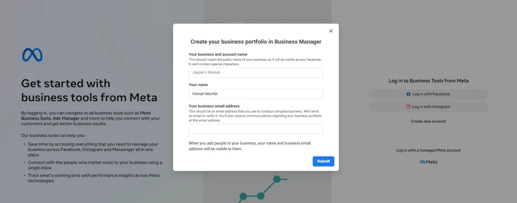 Screenshot 2 of Creating a Meta Business Portfolio